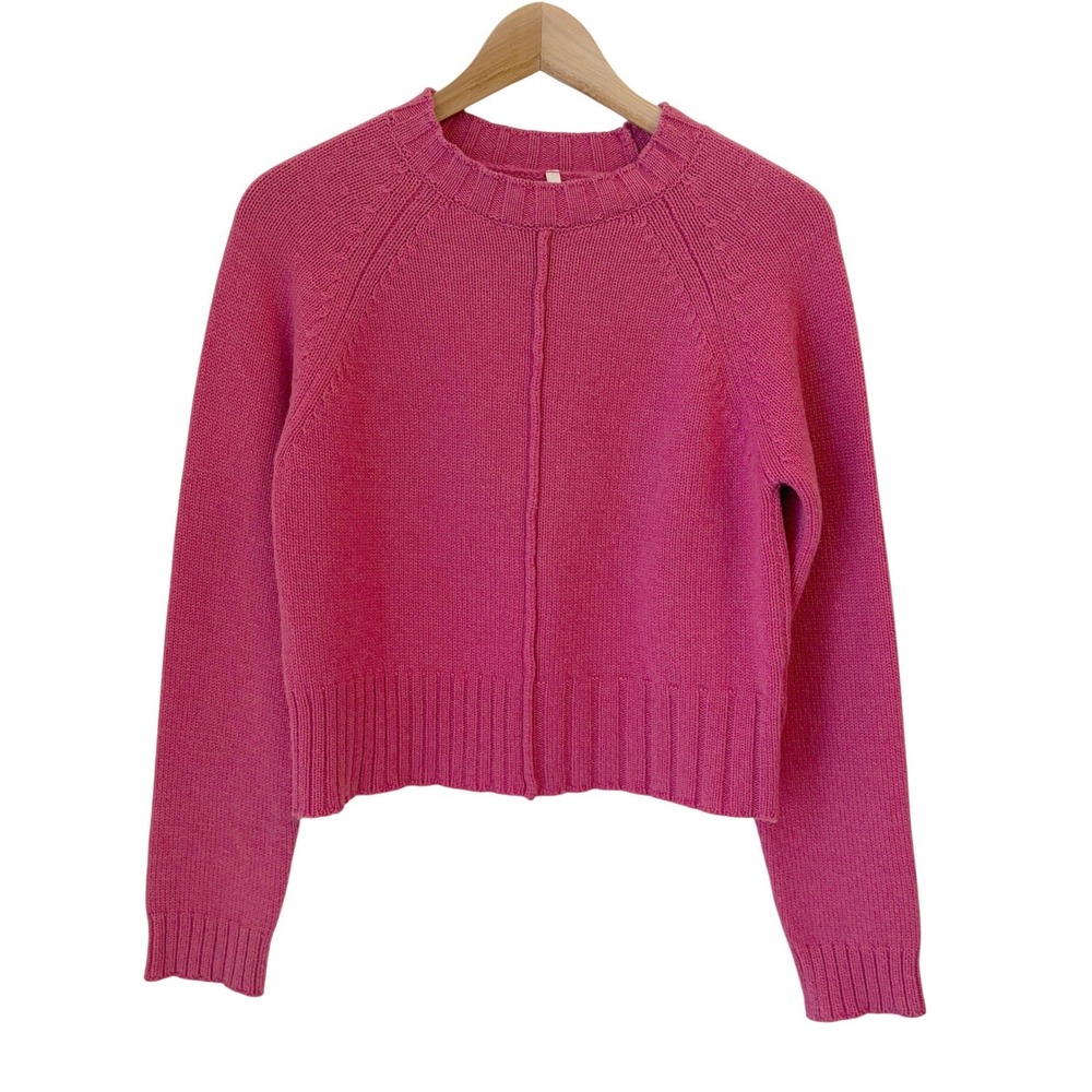 MJW Cashmere Wool Sweater Women S Cropped Quiet Luxury Made Italy Pink MJ Watson